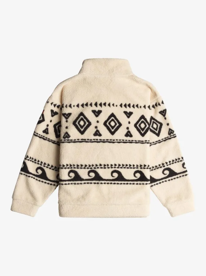 Roxy Calling All My Girls 8211 Half Zip Polar Pullover For Girls 4 8211 16 Parchment Kids Sweatshirts and Hoodies