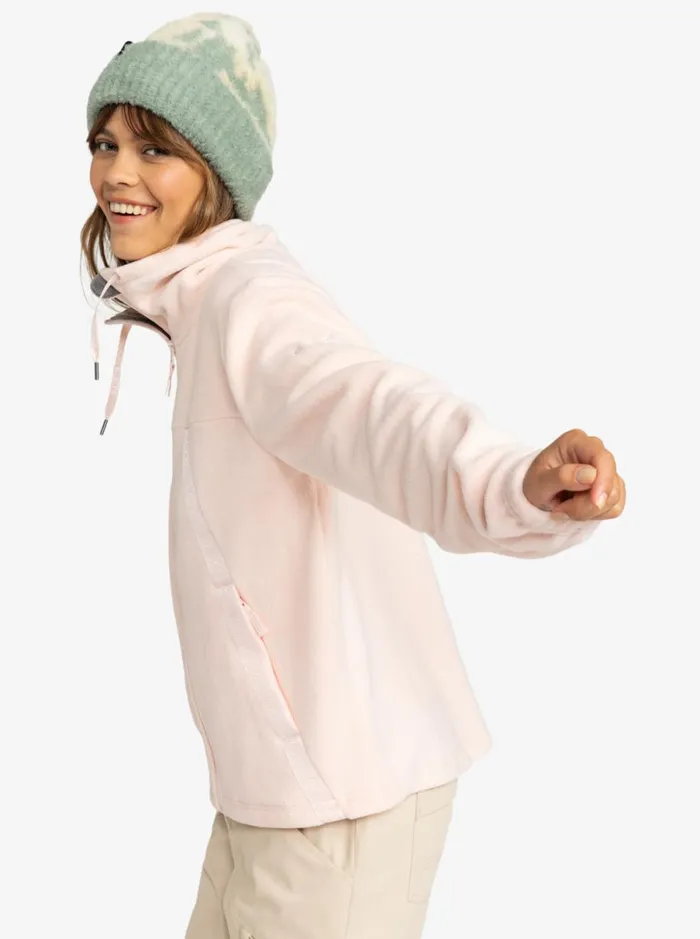 Roxy Fleeting Snow 8211 ZipUp Sweatshirt Pink Salt Women Sweatshirts and Hoodies