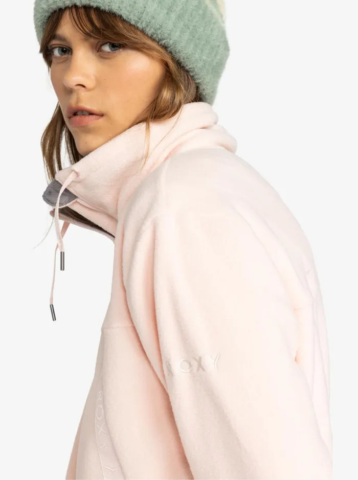 Roxy Fleeting Snow 8211 ZipUp Sweatshirt Pink Salt Women Sweatshirts and Hoodies