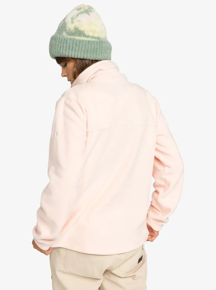 Roxy Fleeting Snow 8211 ZipUp Sweatshirt Pink Salt Women Sweatshirts and Hoodies