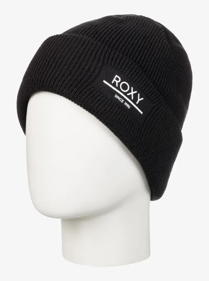 Roxy Folker 8211 Rib Knit Beanie True Black Women Beanies