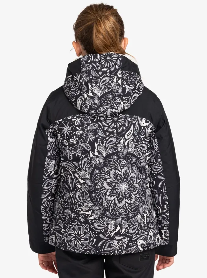 Roxy Free Jet 8211 Snow Jacket For Girls 8 8211 16 True Black Bandanas Kids Jackets and Coats