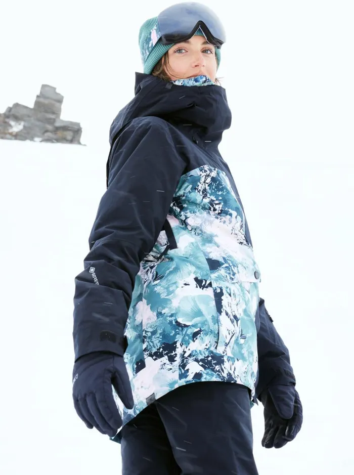 Roxy Glade GoreTex 8211 Snow Jacket Sea Pine Dreamy Picture Women Jackets and Coats