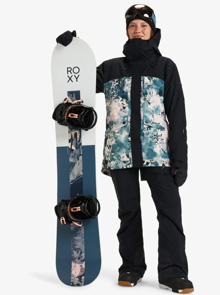 Roxy Glade GoreTex 8211 Snow Jacket Sea Pine Dreamy Picture Women Jackets and Coats
