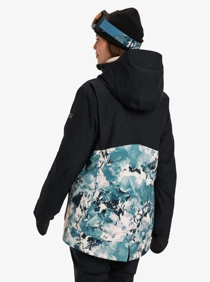 Roxy Glade GoreTex 8211 Snow Jacket Sea Pine Dreamy Picture Women Jackets and Coats