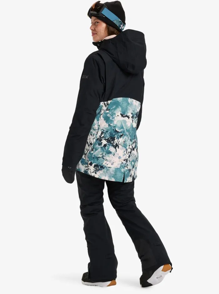Roxy Glade GoreTex 8211 Snow Jacket Sea Pine Dreamy Picture Women Jackets and Coats
