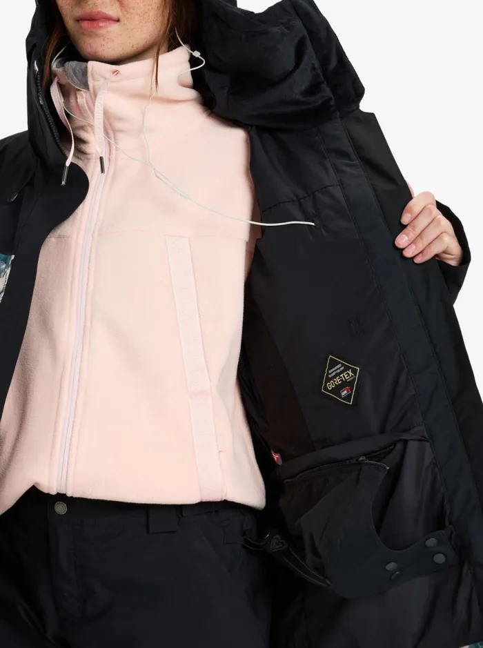 Roxy Glade GoreTex 8211 Snow Jacket Sea Pine Dreamy Picture Women Jackets and Coats