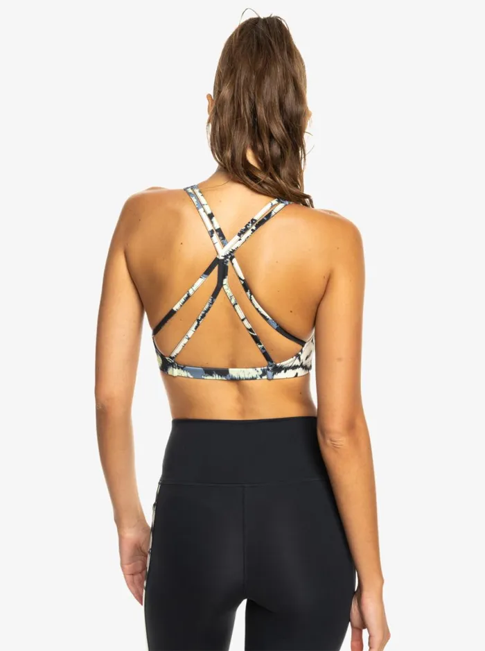 Roxy Heart Into It PT 8211 Sports Bra Wild Wind Hibiscus Mirage Women Sports Bras Roxy Heart Into It PT 8211 Sports Bra Wild Wind Hibiscus Mirage Women Sports Bras