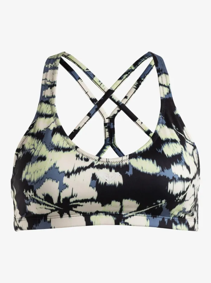 Roxy Heart Into It PT 8211 Sports Bra Wild Wind Hibiscus Mirage Women Sports Bras Roxy Heart Into It PT 8211 Sports Bra Wild Wind Hibiscus Mirage Women Sports Bras