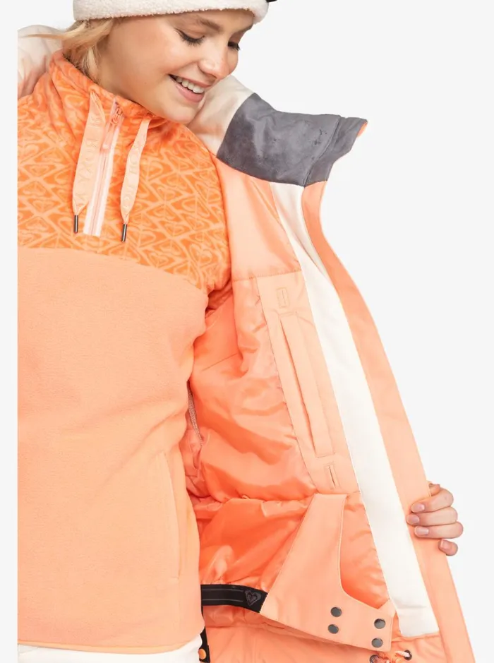 Roxy Meade 8211 Snow Jacket Peach Pink Women Jackets and Coats