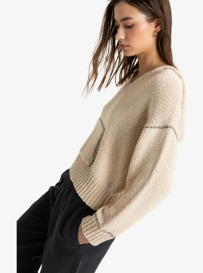 Roxy Oasis Discovery 8211 Sweater Parchment Women Sweatshirts and Hoodies