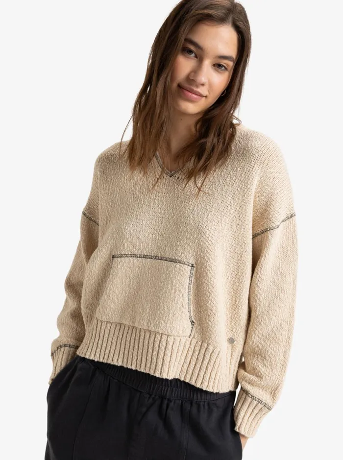 Roxy Oasis Discovery 8211 Sweater Parchment Women Sweatshirts and Hoodies