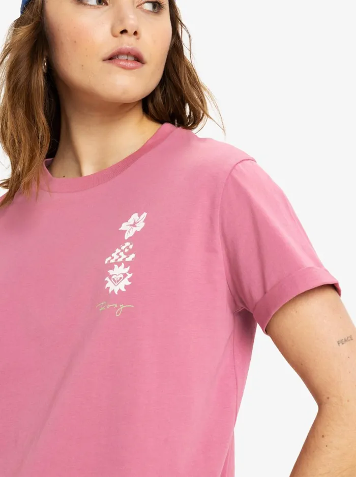 Roxy Oceanregular Art 8211 Short Sleeves TShirt Heather Rose Women TShirts and Tops
