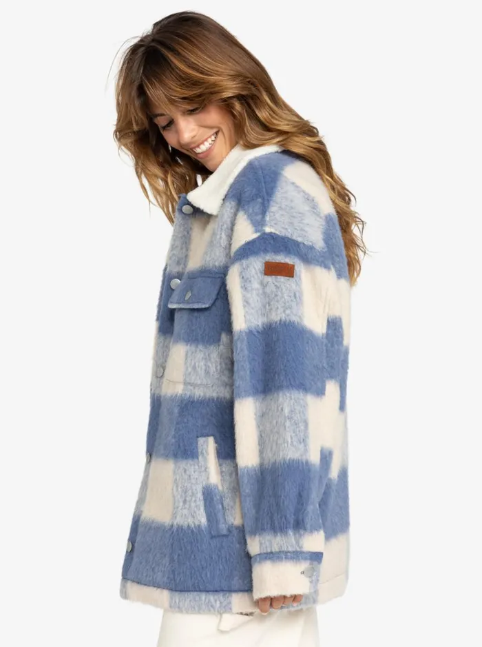 Roxy Passage Of Time 8211 Jacket Parchement Be Bold Plaid Women Jackets and Coats