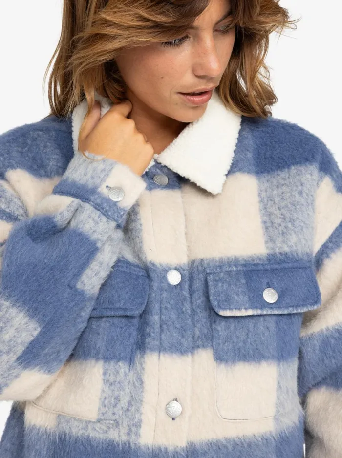 Roxy Passage Of Time 8211 Jacket Parchement Be Bold Plaid Women Jackets and Coats