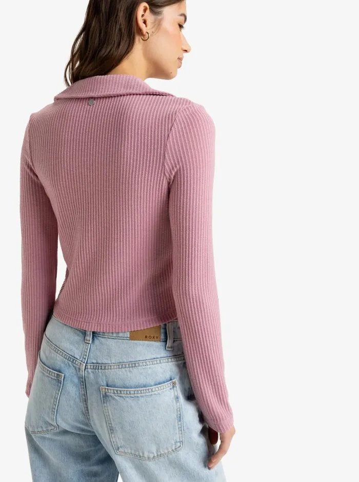 Roxy Petal Blizzard 8211 Long Sleeves Top Mauve Orchid Women Jumpers and Cardigans