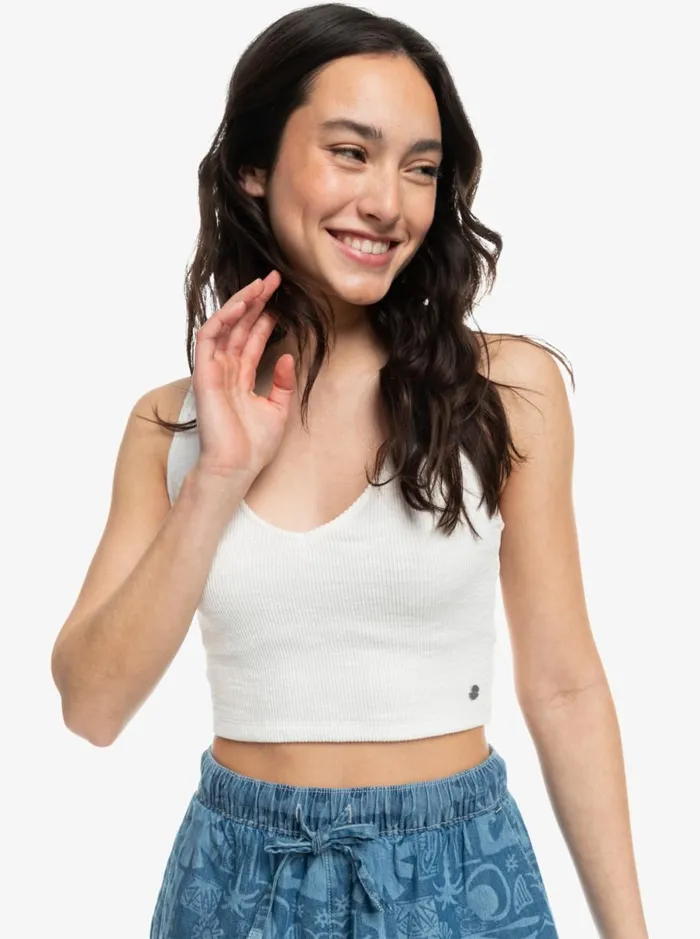 Roxy Please Come Back 8211 Cropped Top Snow White Women Vests