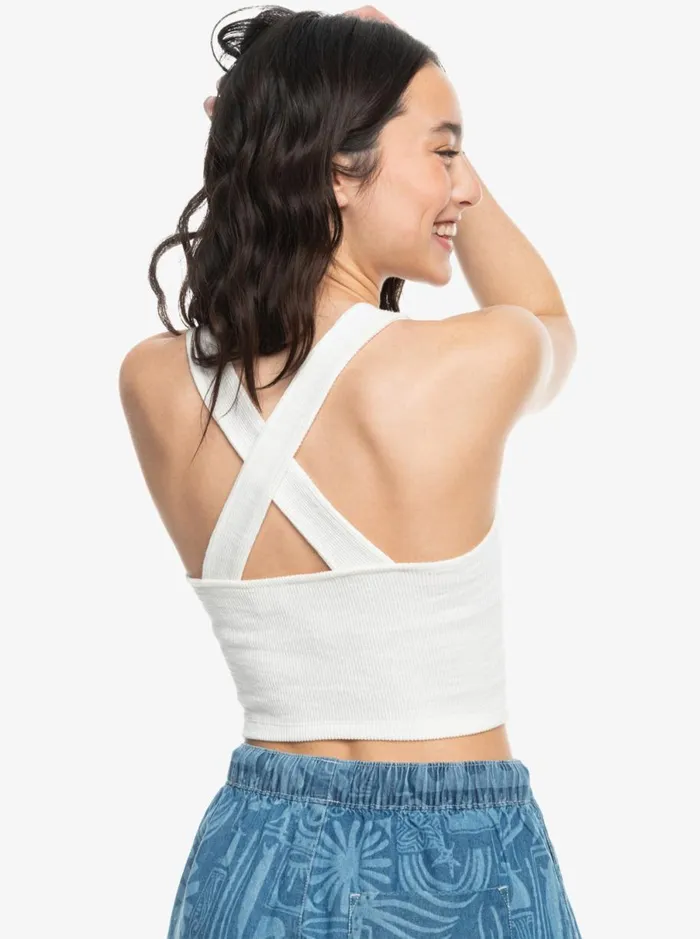 Roxy Please Come Back 8211 Cropped Top Snow White Women Vests