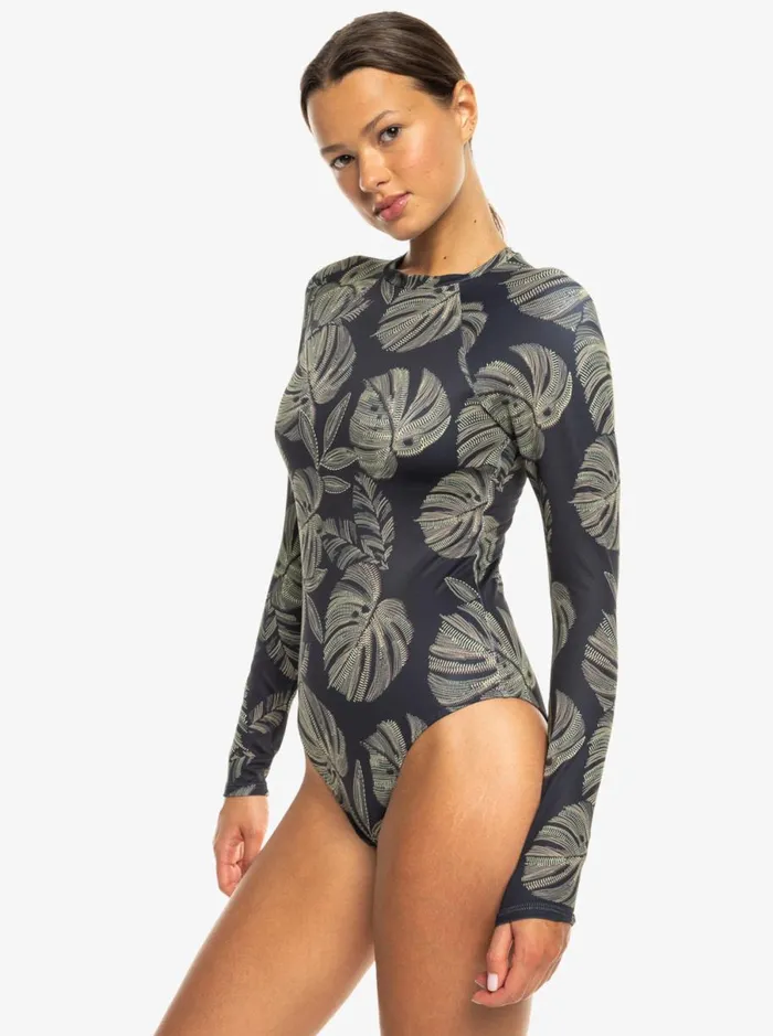 Roxy Roxy Pro The Overhead 8211 Long Sleeves OnePiece Swimsuit Anthracite The Palms Wetsuit Women Rash Vests and Surf Tees