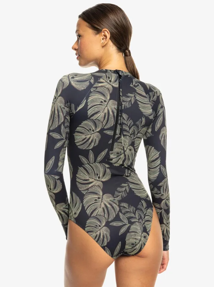 Roxy Roxy Pro The Overhead 8211 Long Sleeves OnePiece Swimsuit Anthracite The Palms Wetsuit Women Rash Vests and Surf Tees