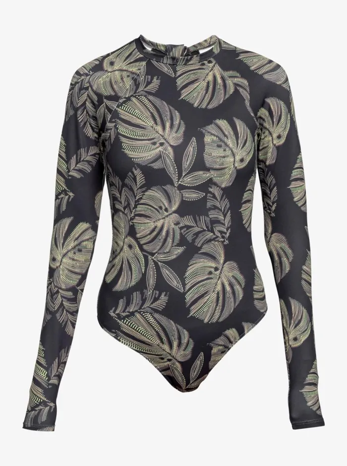Roxy Roxy Pro The Overhead 8211 Long Sleeves OnePiece Swimsuit Anthracite The Palms Wetsuit Women Rash Vests and Surf Tees