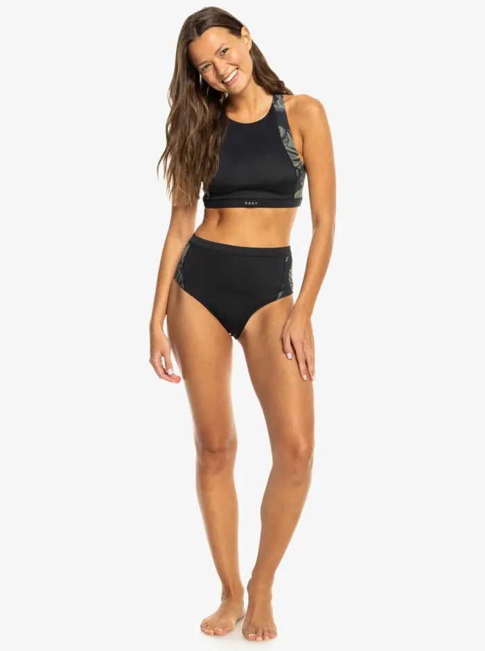 Roxy Roxy Pro Wave 8211 Full Coverage Bikini Top Anthracite The Palms Wetsuit Women Swimsuits