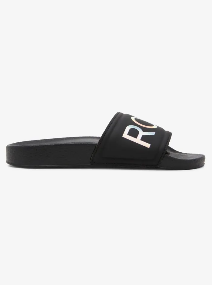Roxy Slippy 8211 Slider Sandals For Girls Black Kids Shoes