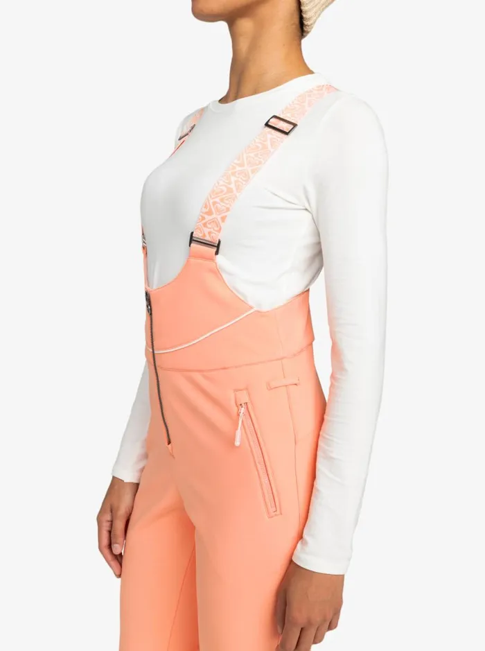 Roxy Summit 8211 Bib Snow Pant Peach Pink Women Snow Pants