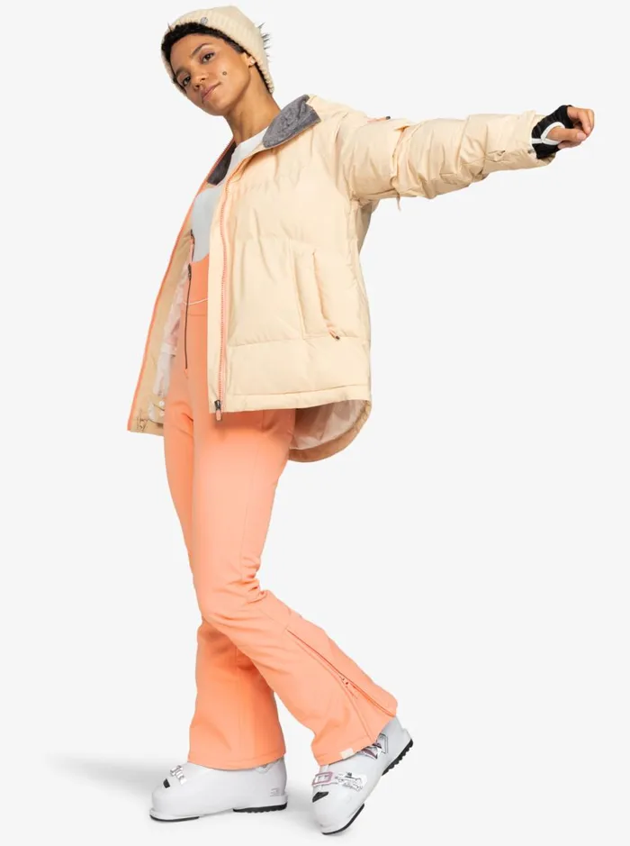 Roxy Summit 8211 Bib Snow Pant Peach Pink Women Snow Pants