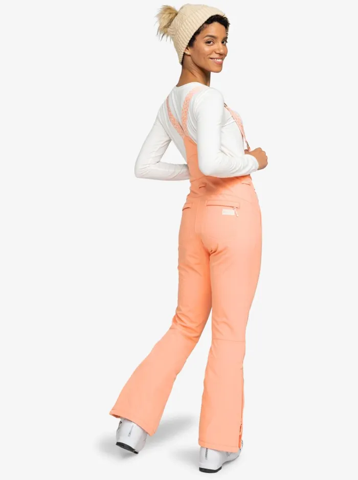 Roxy Summit 8211 Bib Snow Pant Peach Pink Women Snow Pants