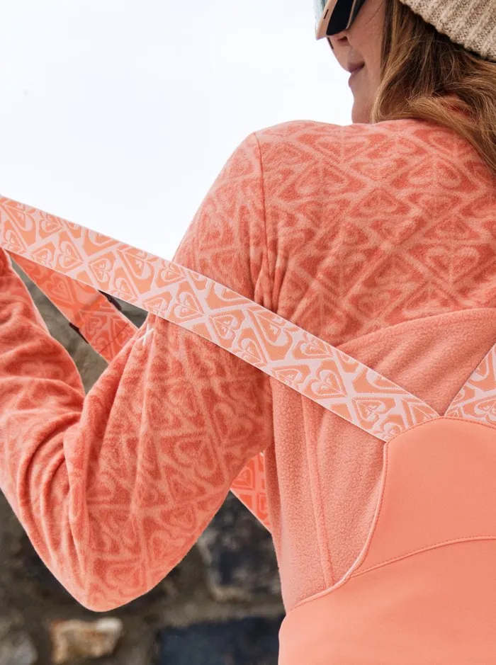 Roxy Summit 8211 Bib Snow Pant Peach Pink Women Snow Pants