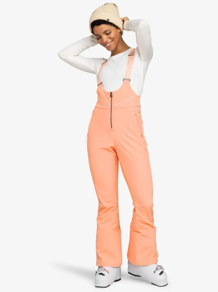 Roxy Summit 8211 Bib Snow Pant Peach Pink Women Snow Pants