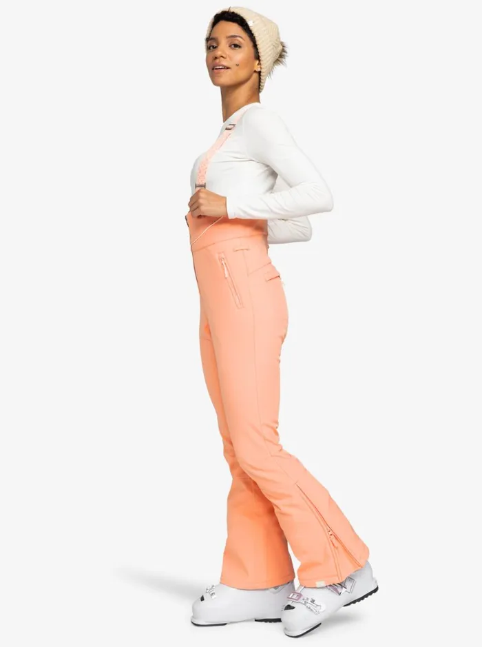 Roxy Summit 8211 Bib Snow Pant Peach Pink Women Snow Pants