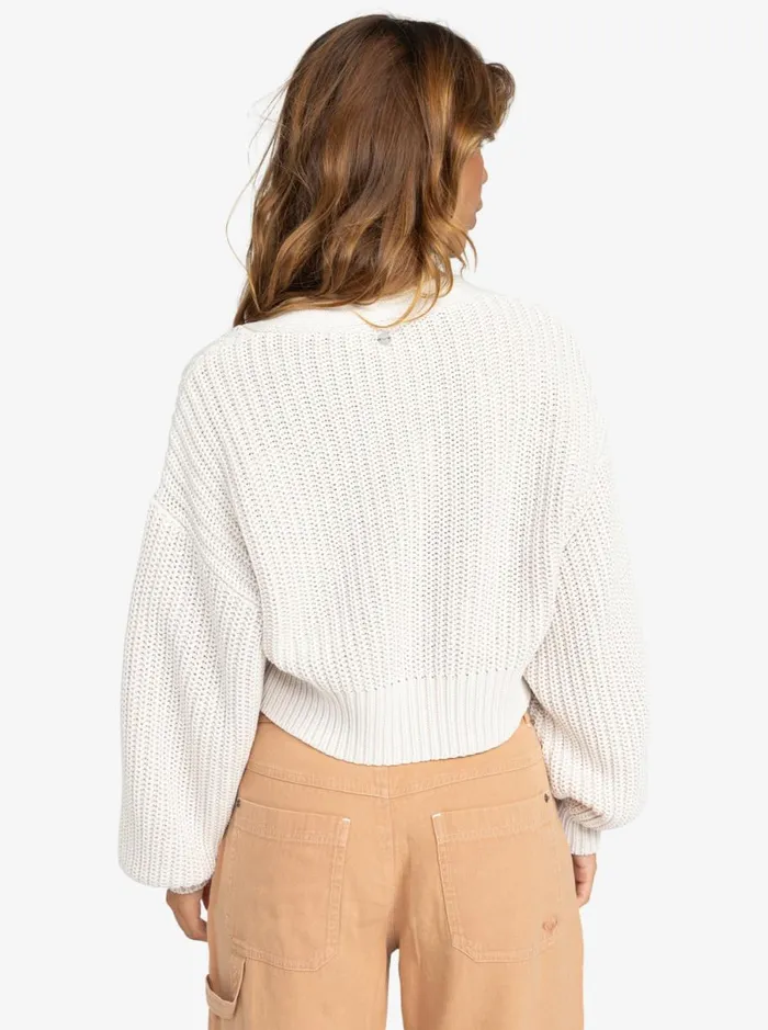 Roxy Sundaze Washed 8211 Cardigan Egret Women Jumpers and Cardigans