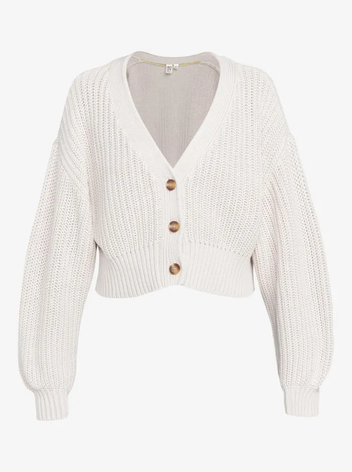 Roxy Sundaze Washed 8211 Cardigan Egret Women Jumpers and Cardigans