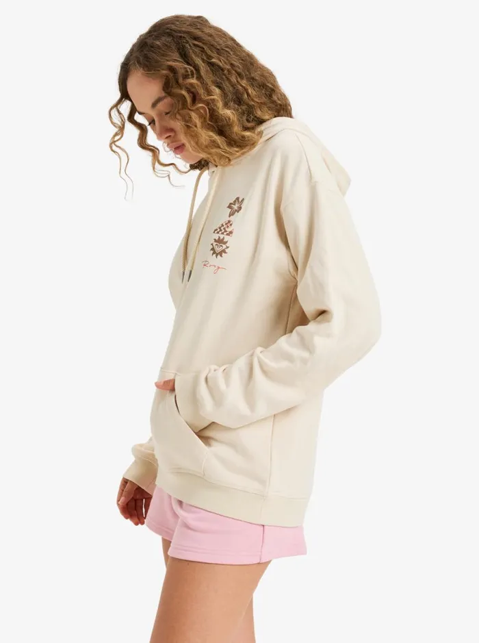 Roxy Surf Stoked 8211 Pullover Hoodie Parchment Women Sweatshirts and Hoodies