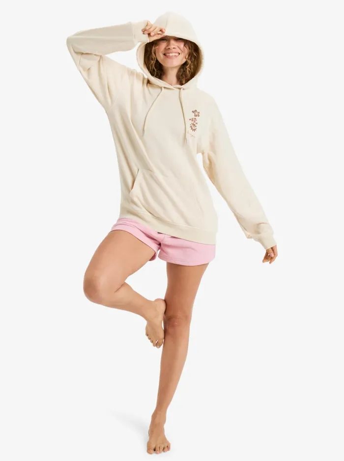 Roxy Surf Stoked 8211 Pullover Hoodie Parchment Women Sweatshirts and Hoodies
