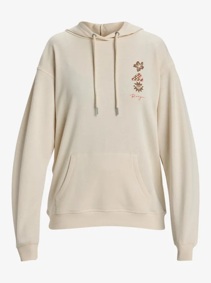 Roxy Surf Stoked 8211 Pullover Hoodie Parchment Women Sweatshirts and Hoodies