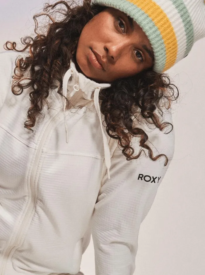 Roxy Vertere 8211 Technical ZipUp Fleece Egret Women Sweatshirts and Hoodies