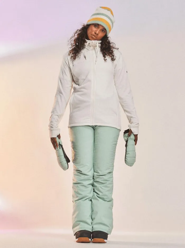 Roxy Vertere 8211 Technical ZipUp Fleece Egret Women Sweatshirts and Hoodies