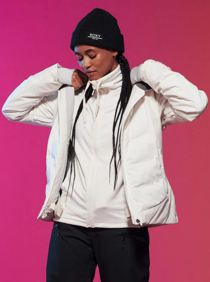 Roxy Vertere 8211 Technical ZipUp Fleece Egret Women Sweatshirts and Hoodies