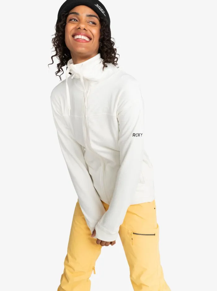 Roxy Vertere 8211 Technical ZipUp Fleece Egret Women Sweatshirts and Hoodies