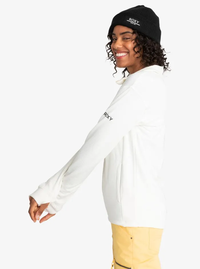 Roxy Vertere 8211 Technical ZipUp Fleece Egret Women Sweatshirts and Hoodies