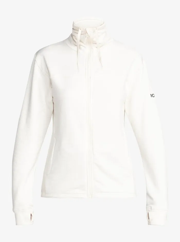 Roxy Vertere 8211 Technical ZipUp Fleece Egret Women Sweatshirts and Hoodies