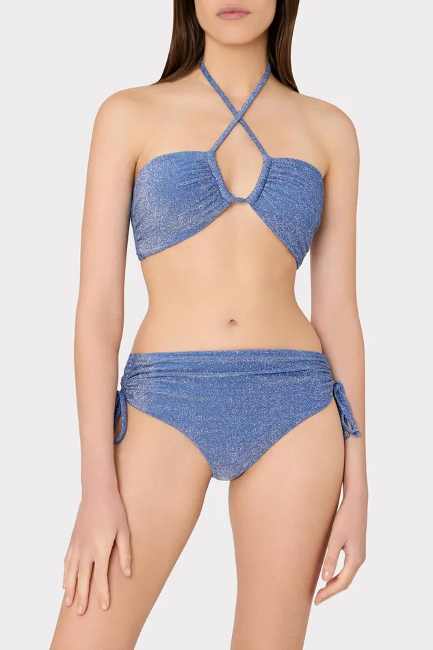 Shimmer Bikini Bottom Blue Women Milly Swim and Coverups