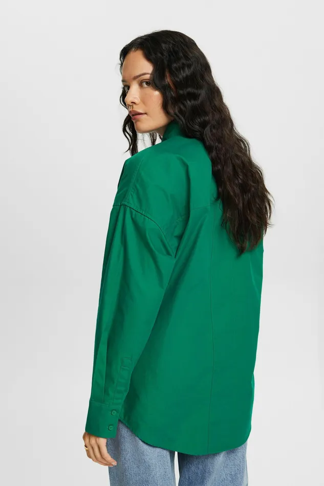 Shirts Blouses Women Esprit CottonPoplin Shirt Dark Green