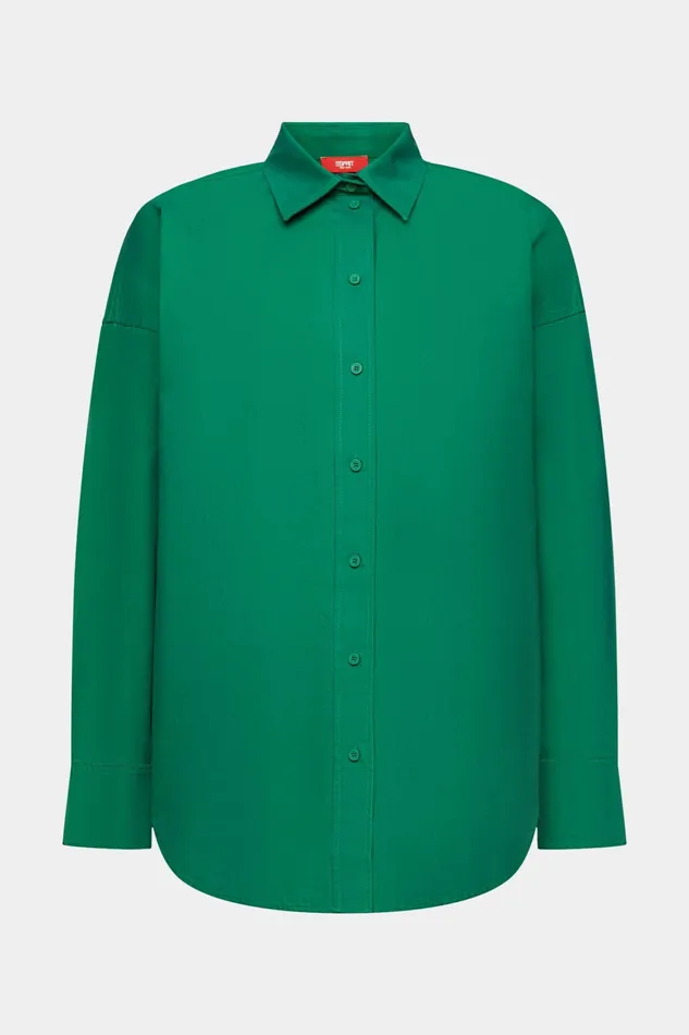 Shirts Blouses Women Esprit CottonPoplin Shirt Dark Green