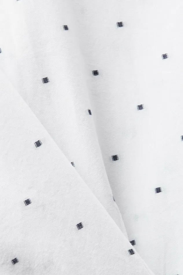 Shirts Men Esprit Embroidered Cotton Slim Fit Shirt White