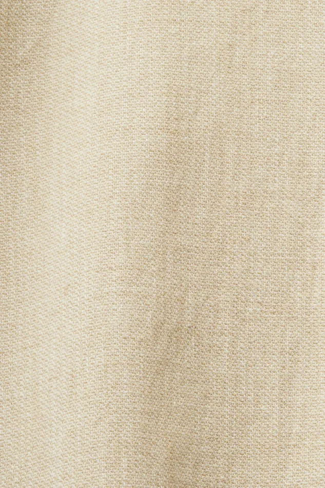 Shirts Men Esprit Herringbone Shirt Linen Blend Sand