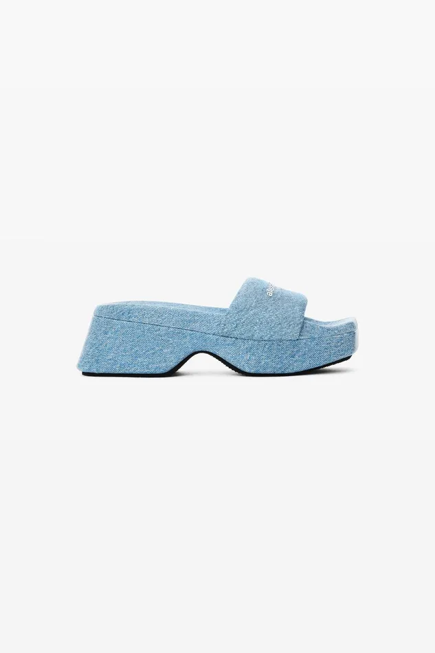 Shoes Women Alexander Wang TrompeL039oeil Denim Goatskin Float Slide